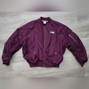 Pink Maroon Bomber Jacket
